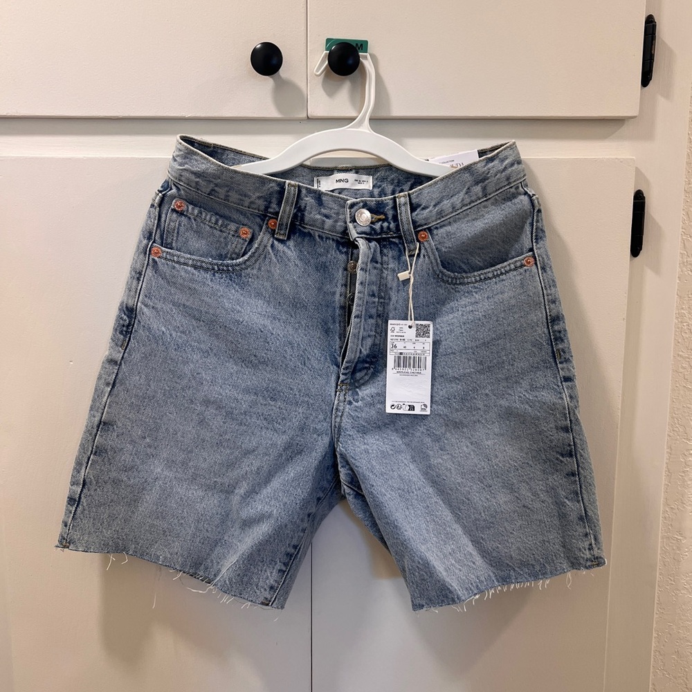 Mango Bermuda Light Blue Denim Shorts